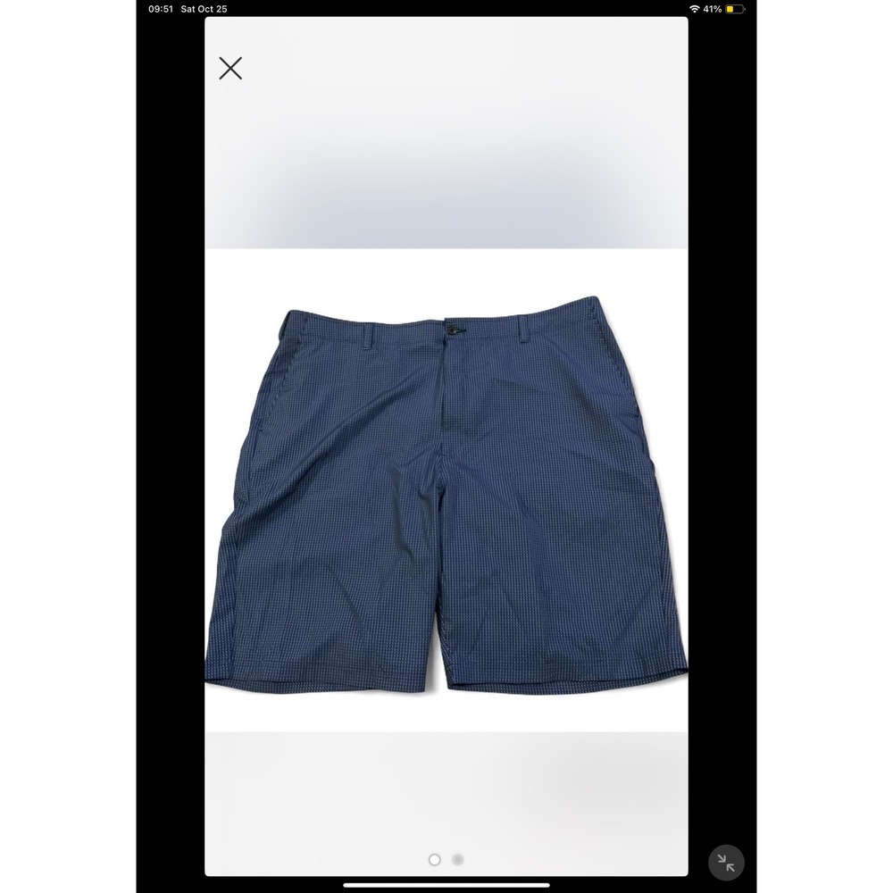 Ben Hogan Men's Golf Shorts Size‎ 44 Blue Gingham Pattern Flat Front Performance